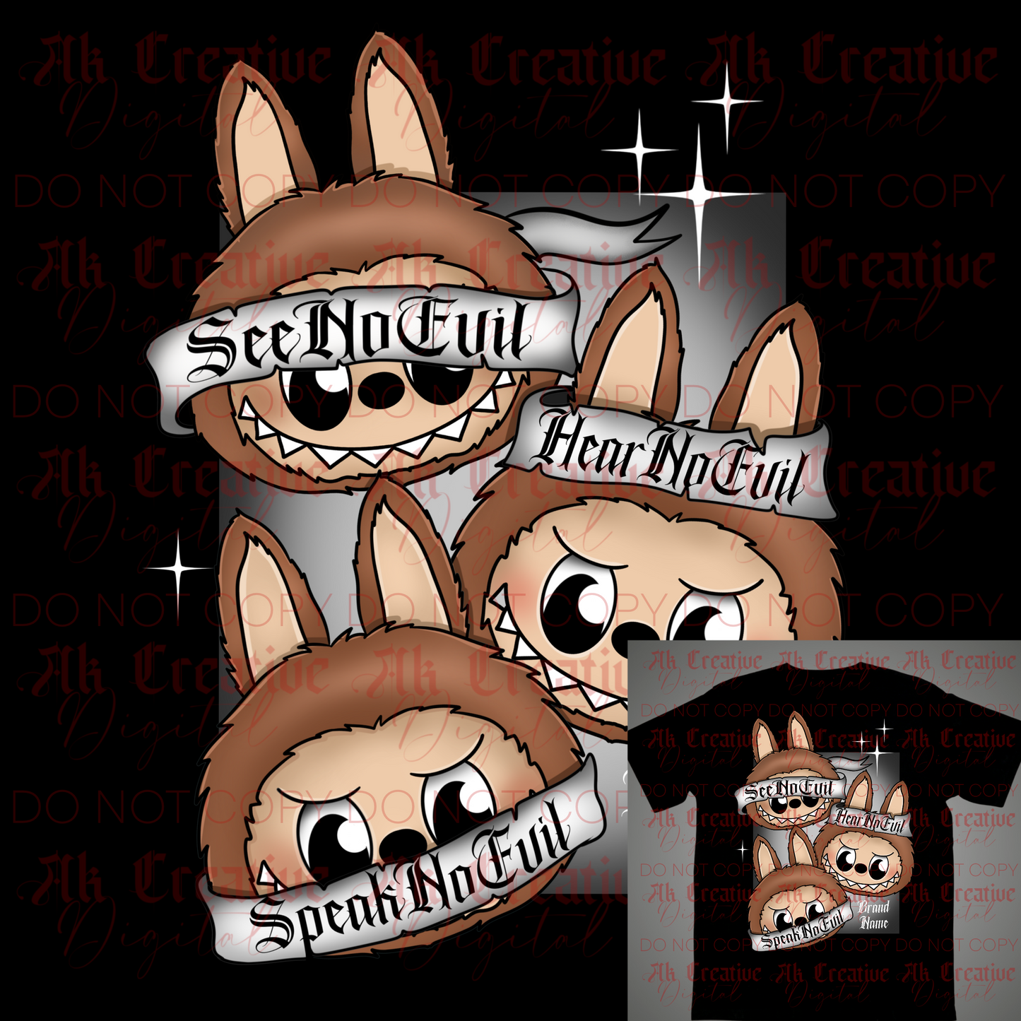 See No evil La-faces PNG (One Buyer)