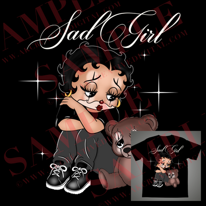 Sad Girl Digital Art  3 designs (ONE BUYER ONLY)