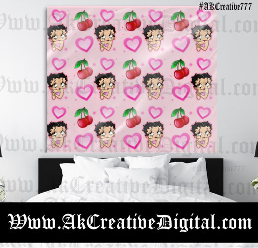 Betty Boop clown backdrop