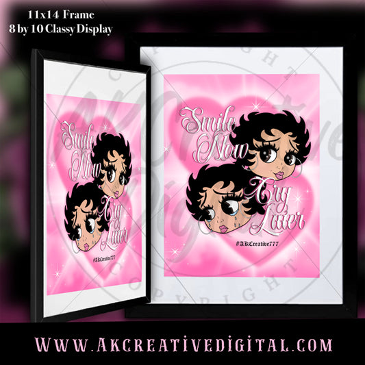 Betty Boop Smile Now Cry Later Art Print